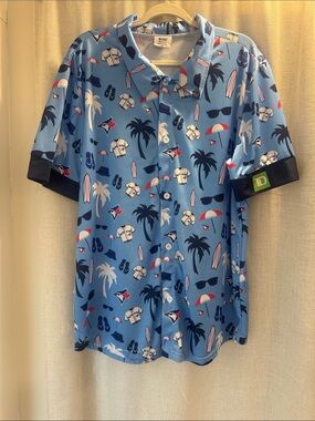 Blue Jay Light Blue Summer Print Shirt